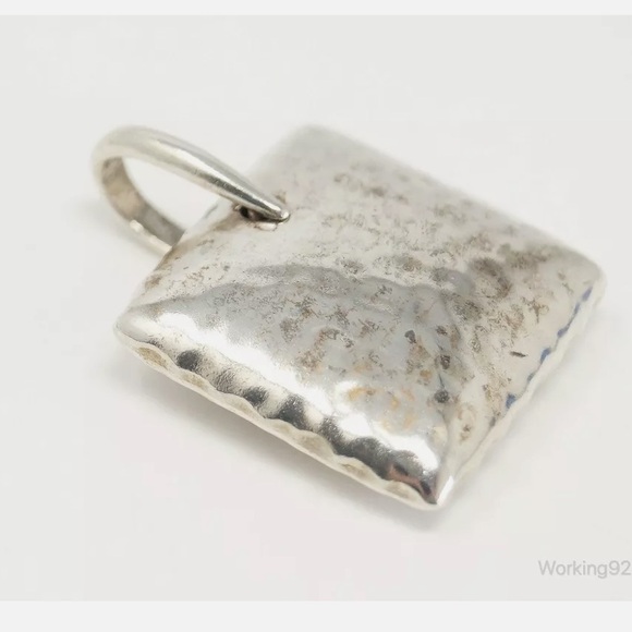 Silpada Vintage Solid Sterling Silver Square Pendant & Thick Heavy Chain - Picture 7 of 11